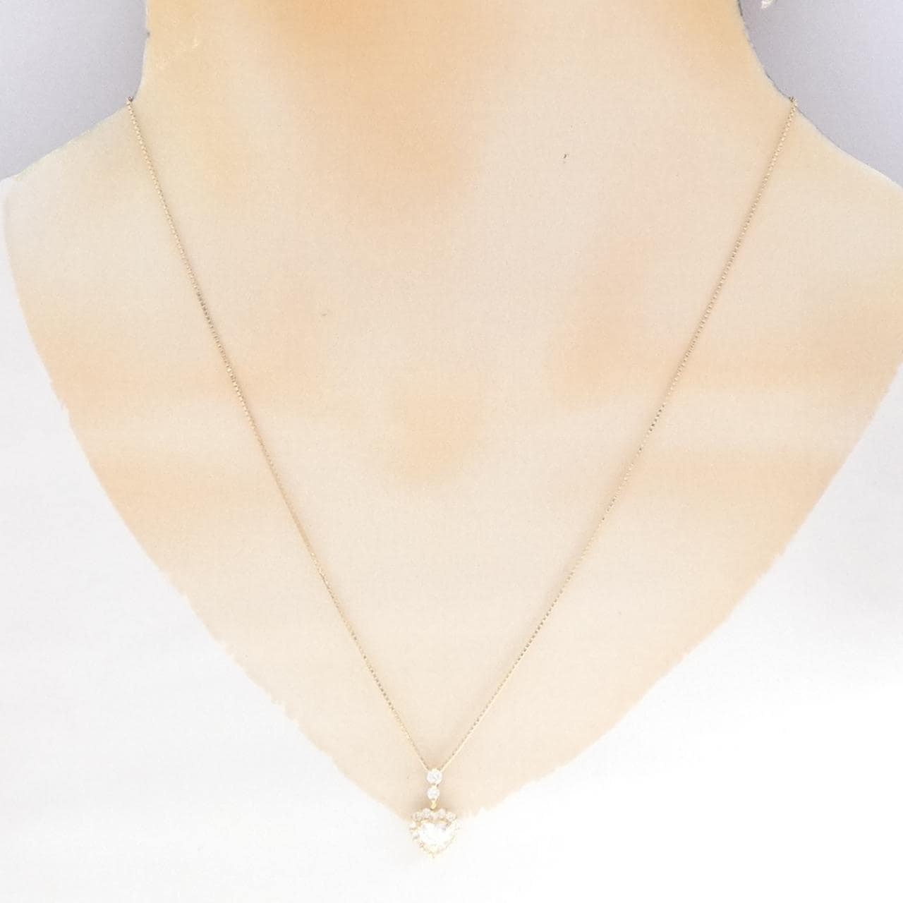 K18YG ダイヤモンド ネックレス 0.385CT D VVS2 ハートシェイプ