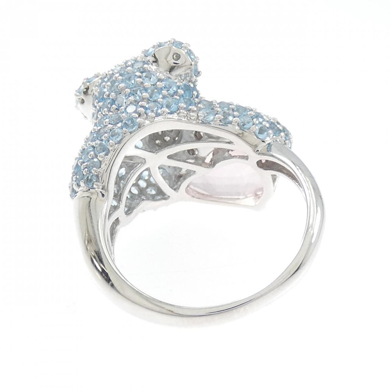 K18WG ベア カラーストーン リング