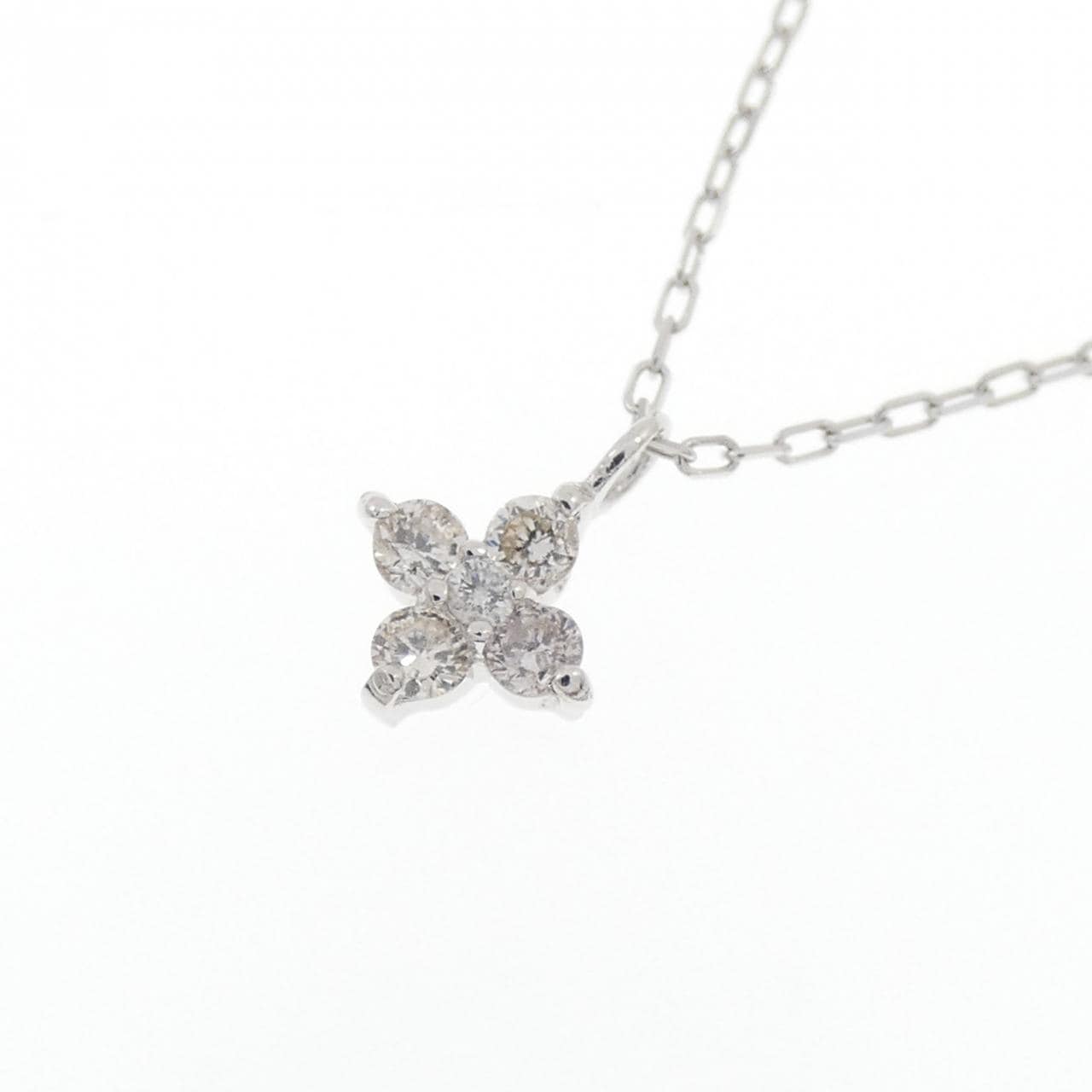 K18WG ダイヤモンド ネックレス 0.1CT