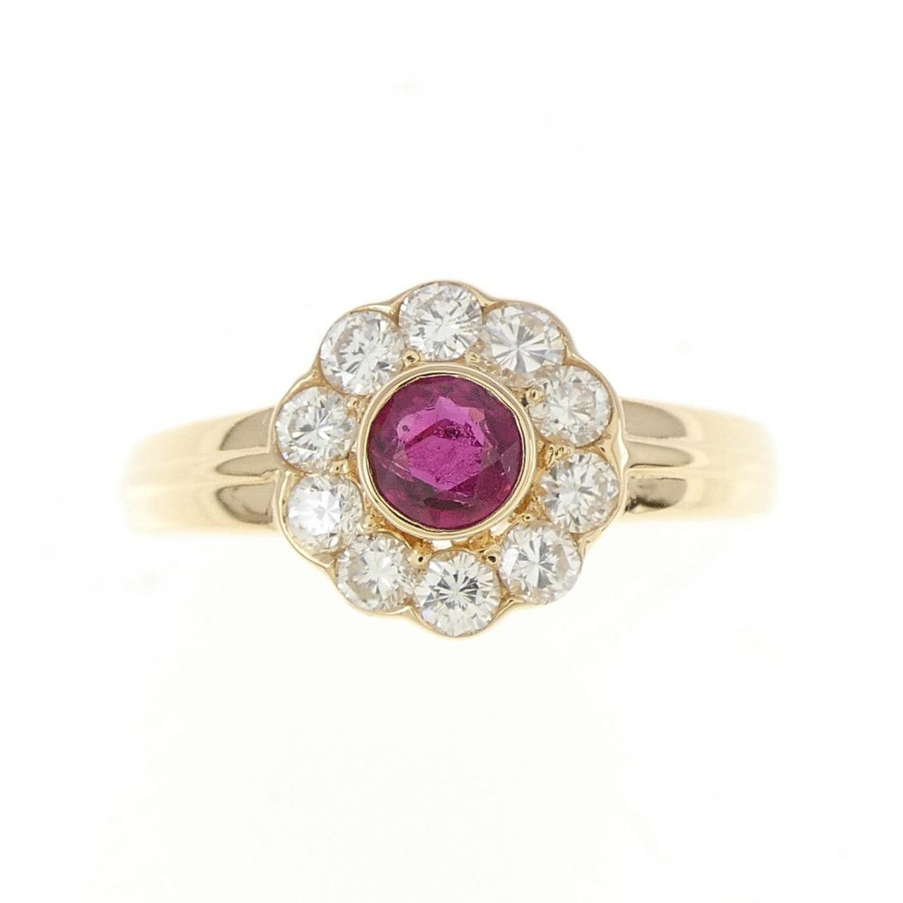 K18YG ルビー リング 0.22CT