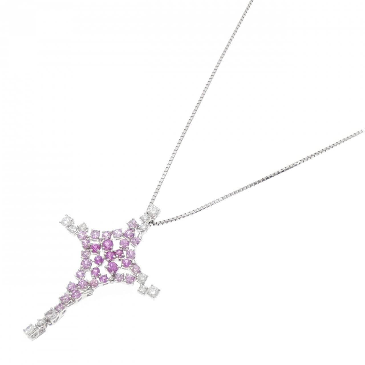 PT950/PT850 Sapphire Necklace 1.74CT