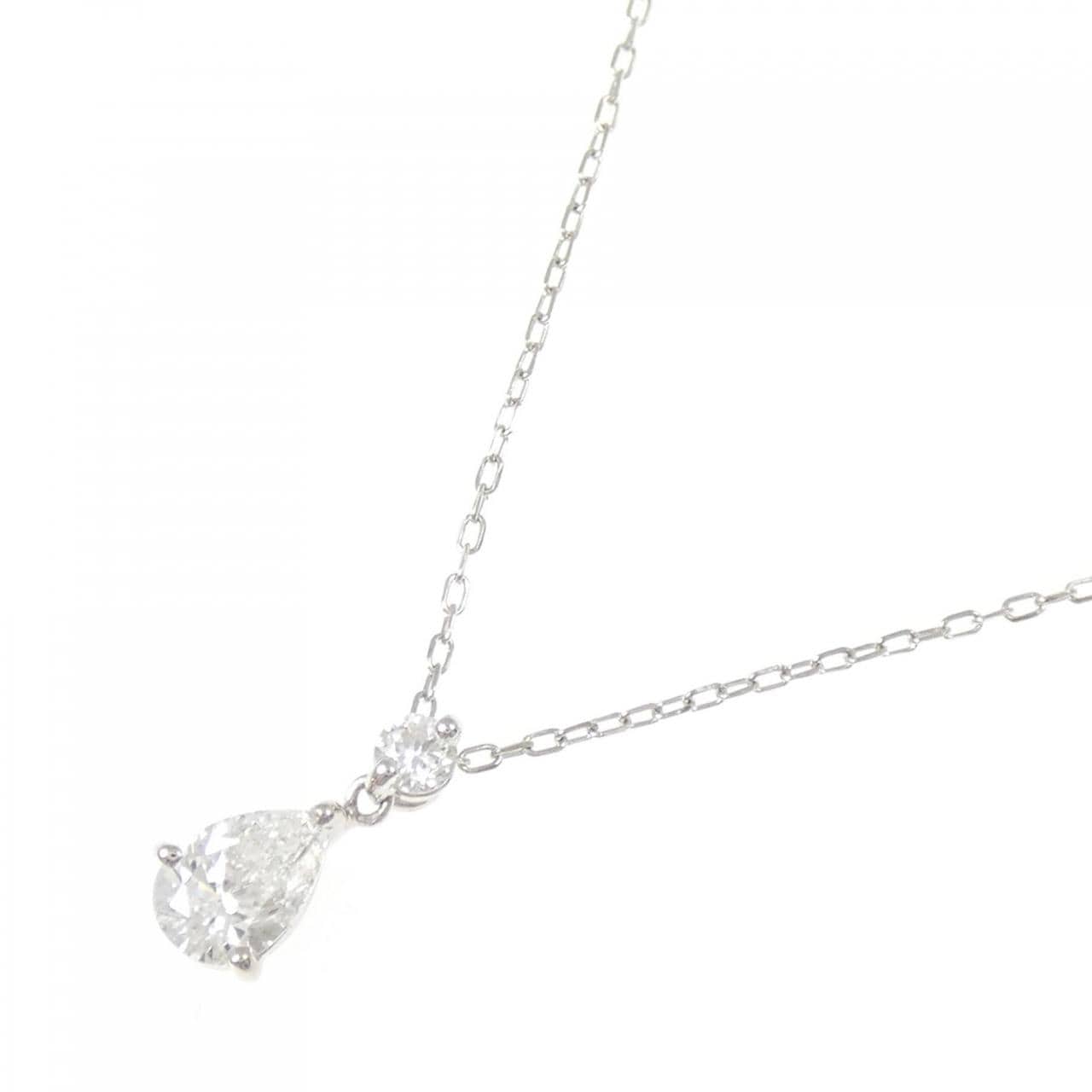 PT900/PT850 ダイヤモンド ネックレス 0.516CT F SI2 ペアシェイプ