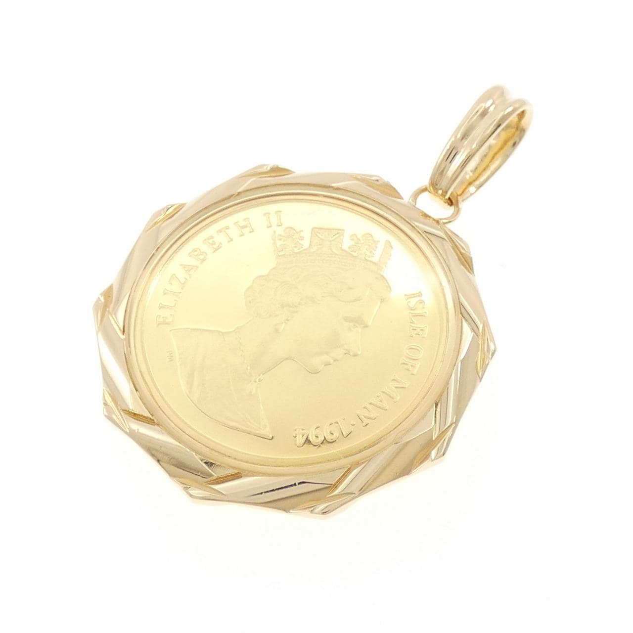 K18YG(枠) コイン ペンダント