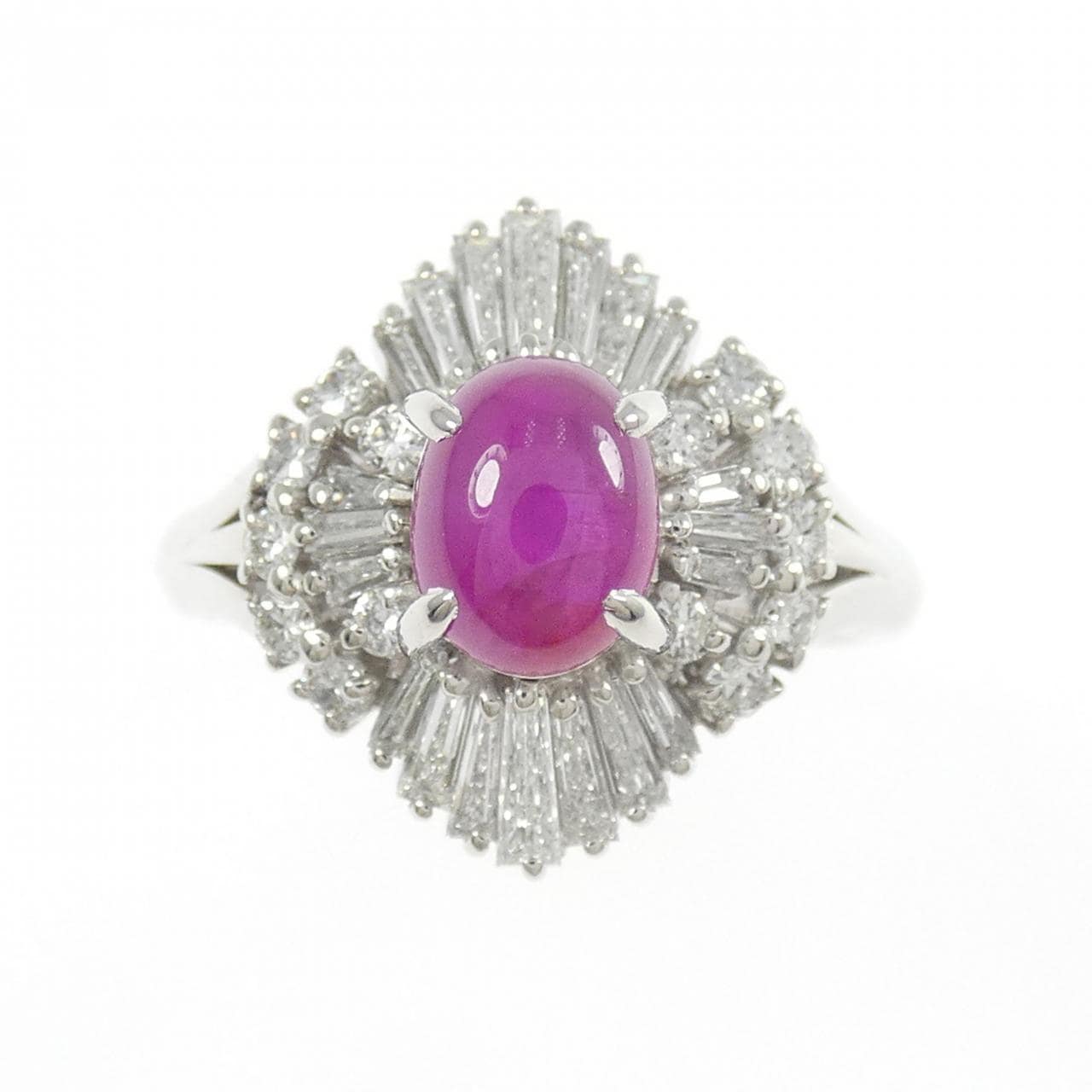 PT900 Star Ruby Ring 1.47CT