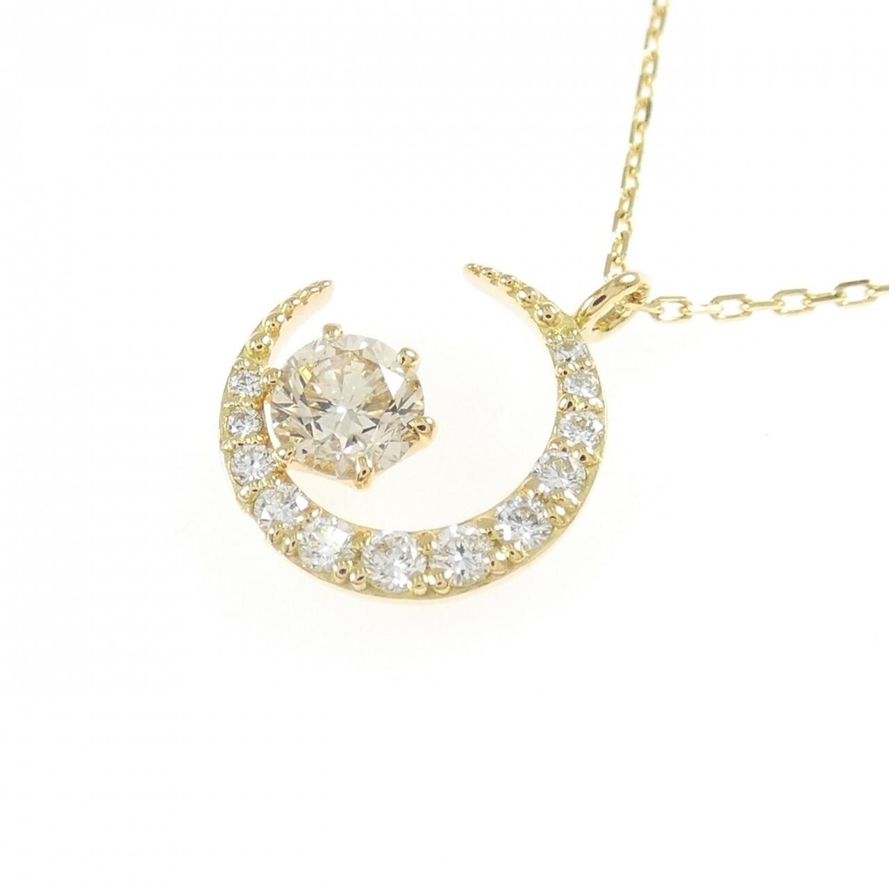 K18YG ムーン ダイヤモンド ネックレス 0.33CT