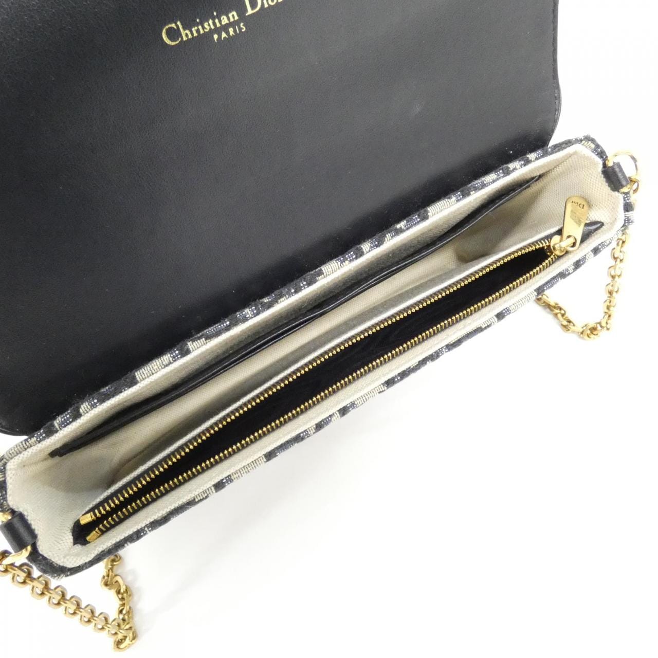 クリスチャンディオール DIOR OBLIQUE サドル チェーン ポーチ ミディアム S5907CTZQ チェーンウォレット