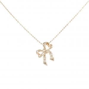 K10PG リボン ダイヤモンド ネックレス 0.05CT