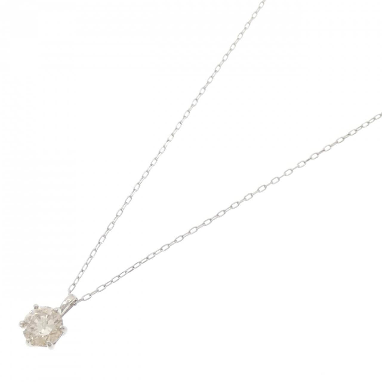 PT999/PT850 ソリティア ダイヤモンド ネックレス 0.90CT