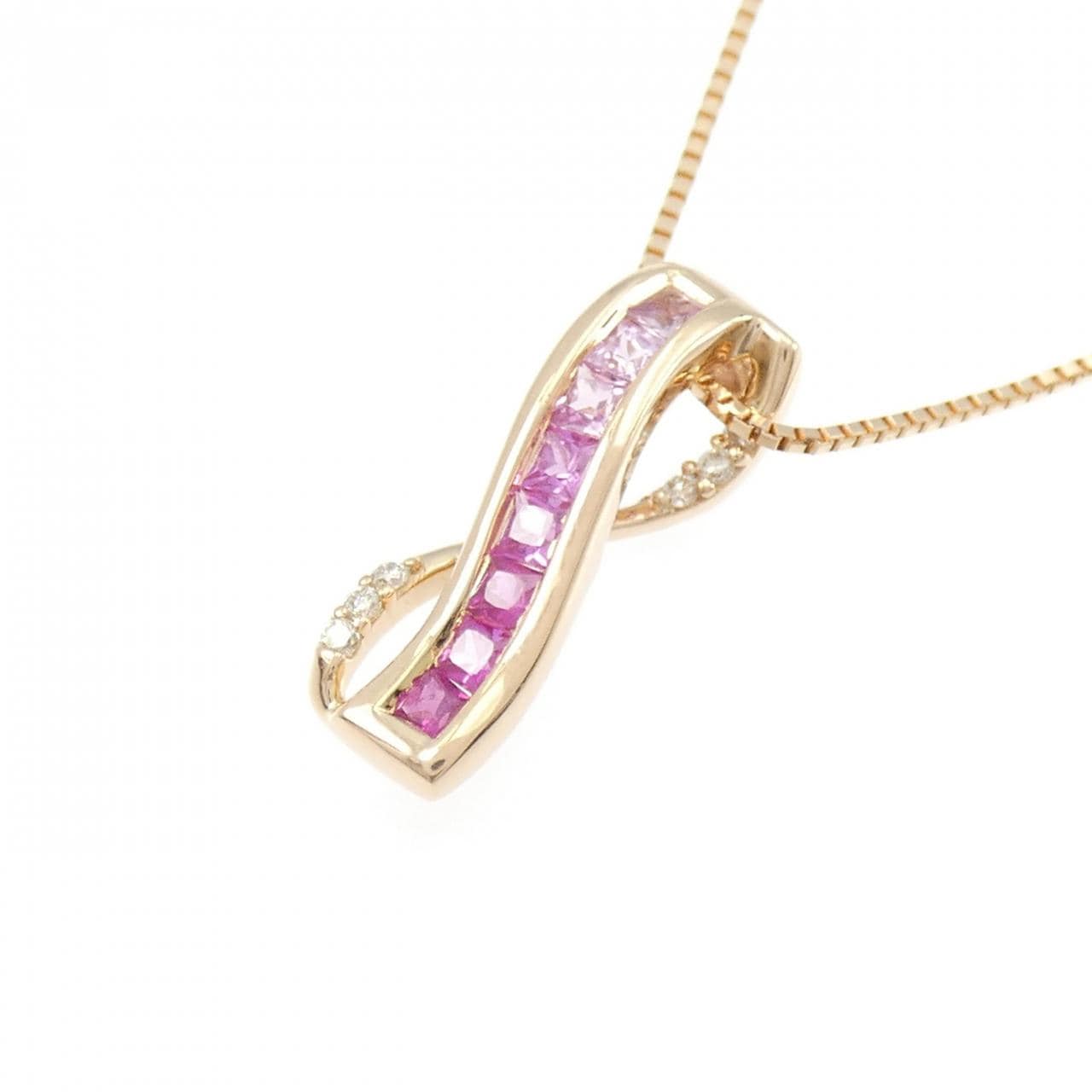 K18PG カラーストーン ネックレス