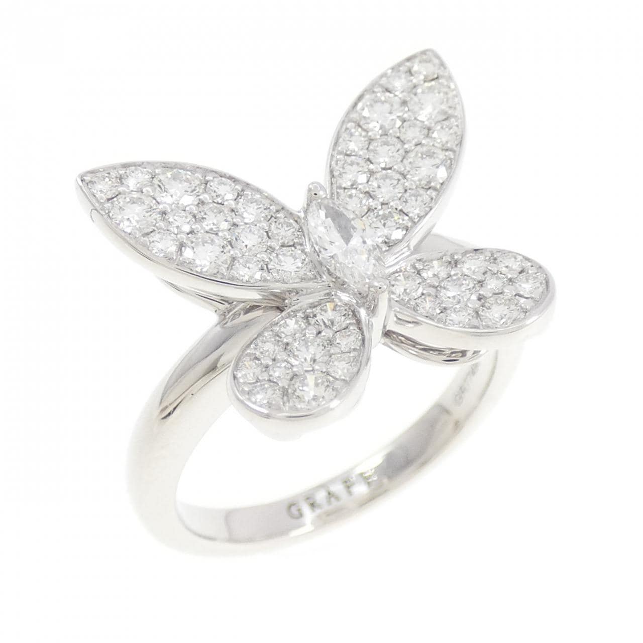 グラフ パヴェ バタフライ シルエット リング