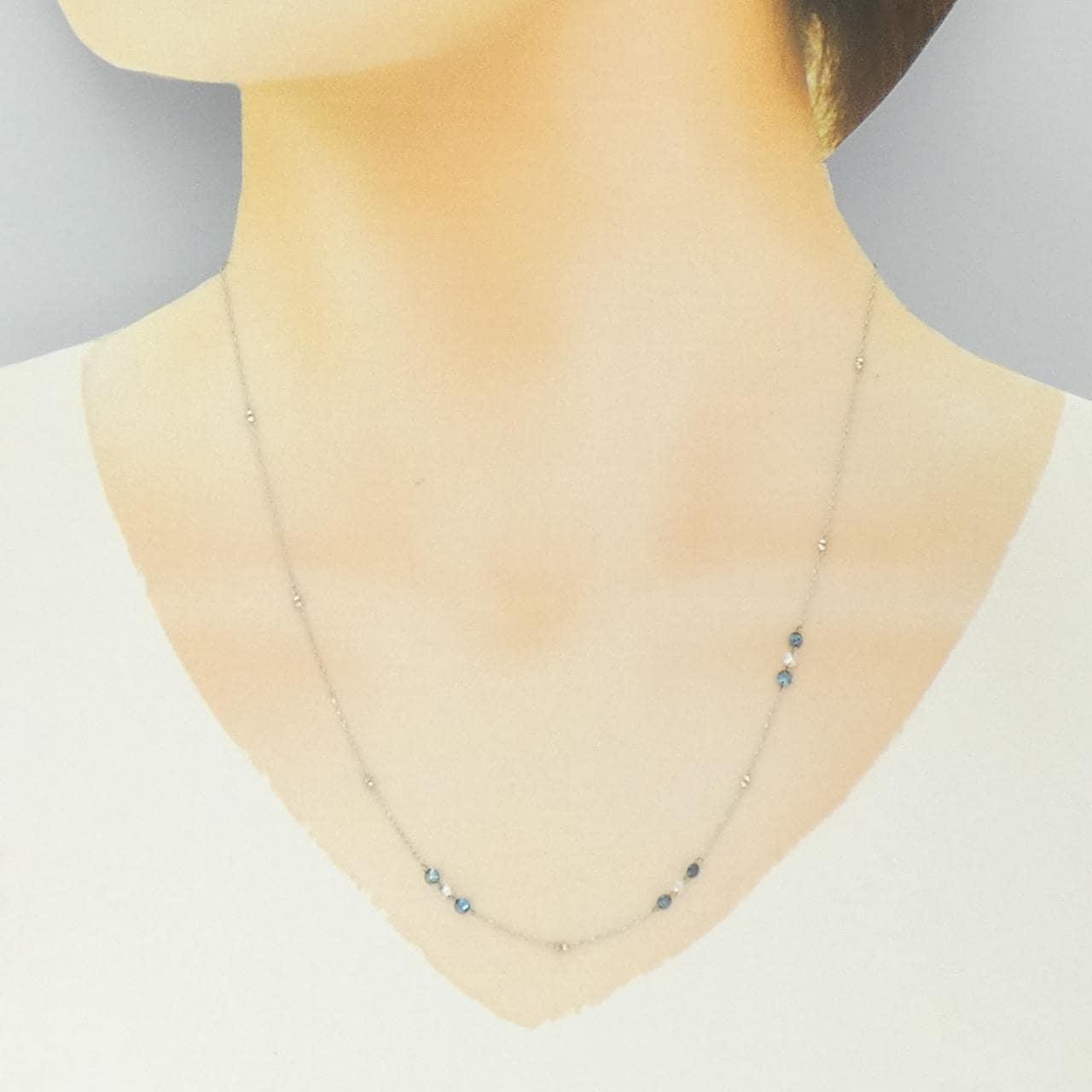 K18WG ダイヤモンド ネックレス 0.60CT