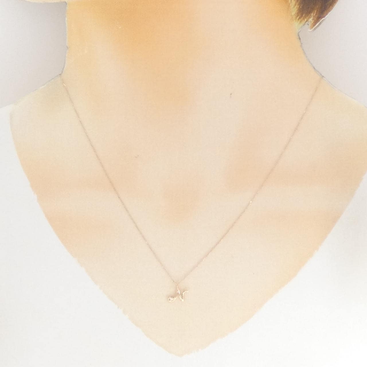 コメ兵｜K10PG イニシャルN ダイヤモンド ネックレス 0.01CT