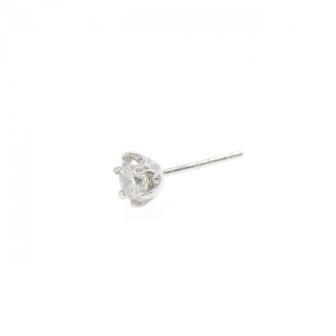 K18WG ソリティア ダイヤモンド ピアス 0.20CT 片耳