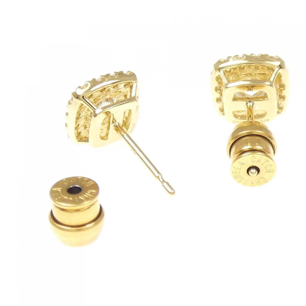 [再加工款] K18YG/ST钻石耳环 0.523CT 0.541CT H SI2 VG