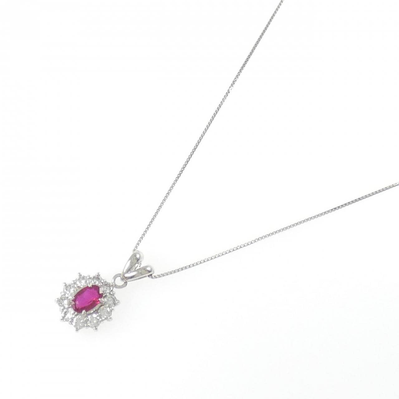 PT900/PT850 ルビー ネックレス 0.43CT