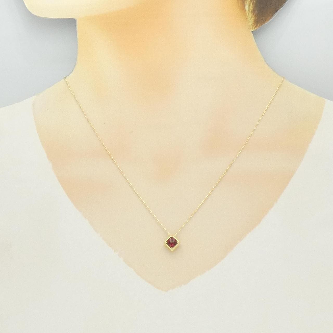 K18YG ガーネット ネックレス