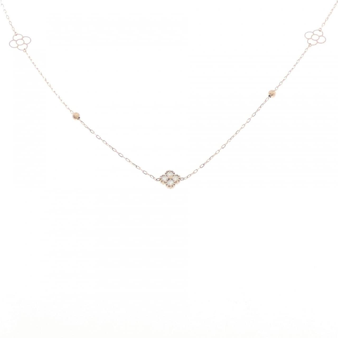 K18PG フラワー ダイヤモンド ネックレス 1.00CT
