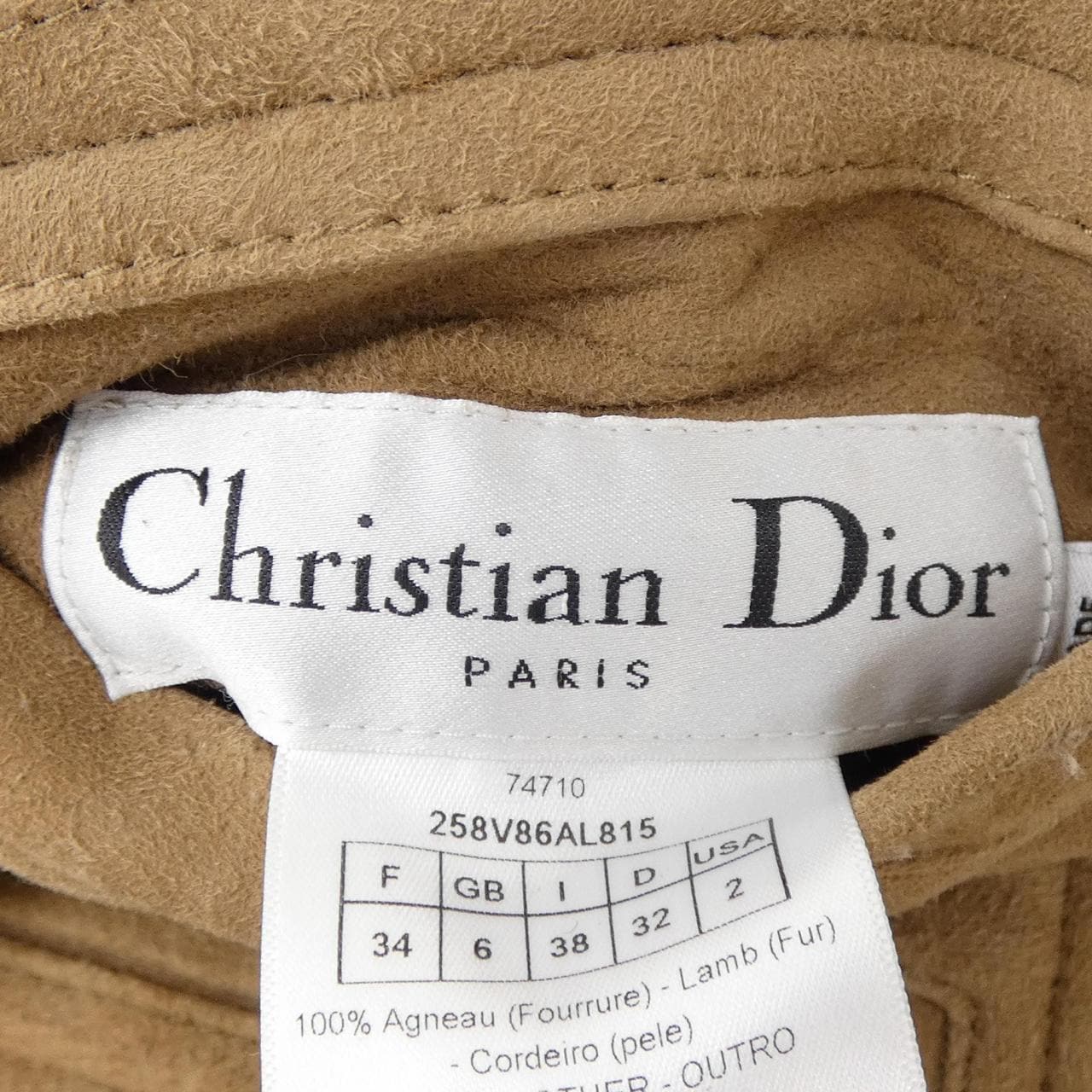 クリスチャンディオール CHRISTIAN DIOR 258V86AL815 ムートンジャケット