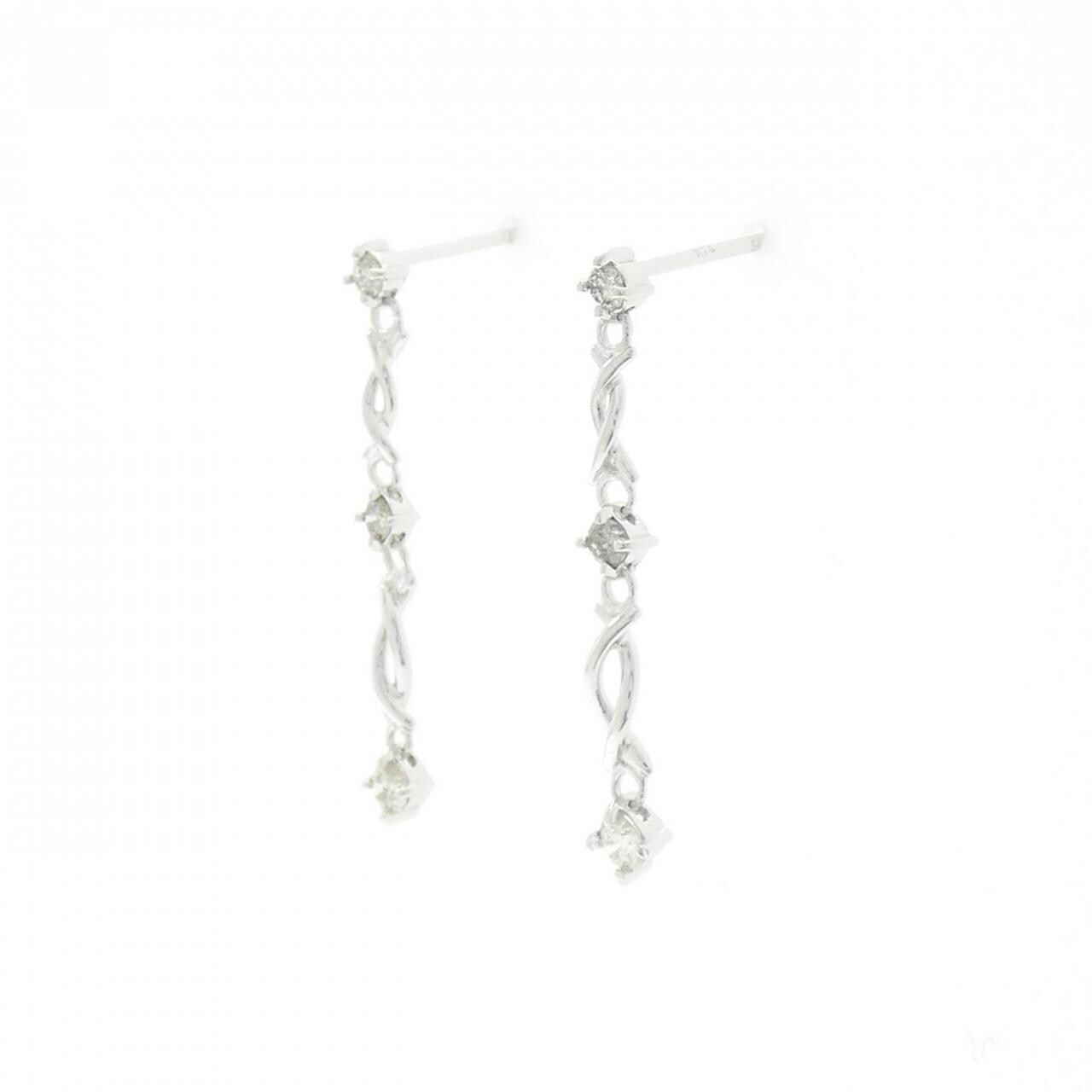K14WG ダイヤモンド ピアス 0.22CT