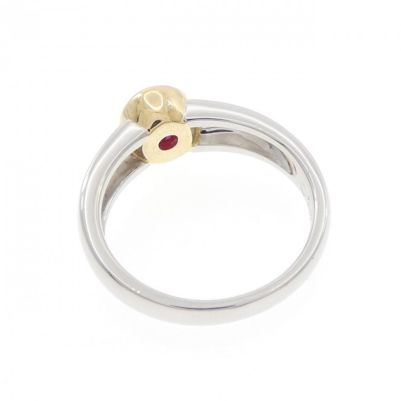 PT900/K18YG星形紅寶石戒指1.41CT