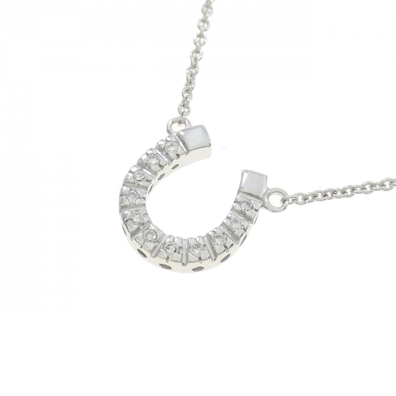 750WG Horseshoe Diamond Necklace
