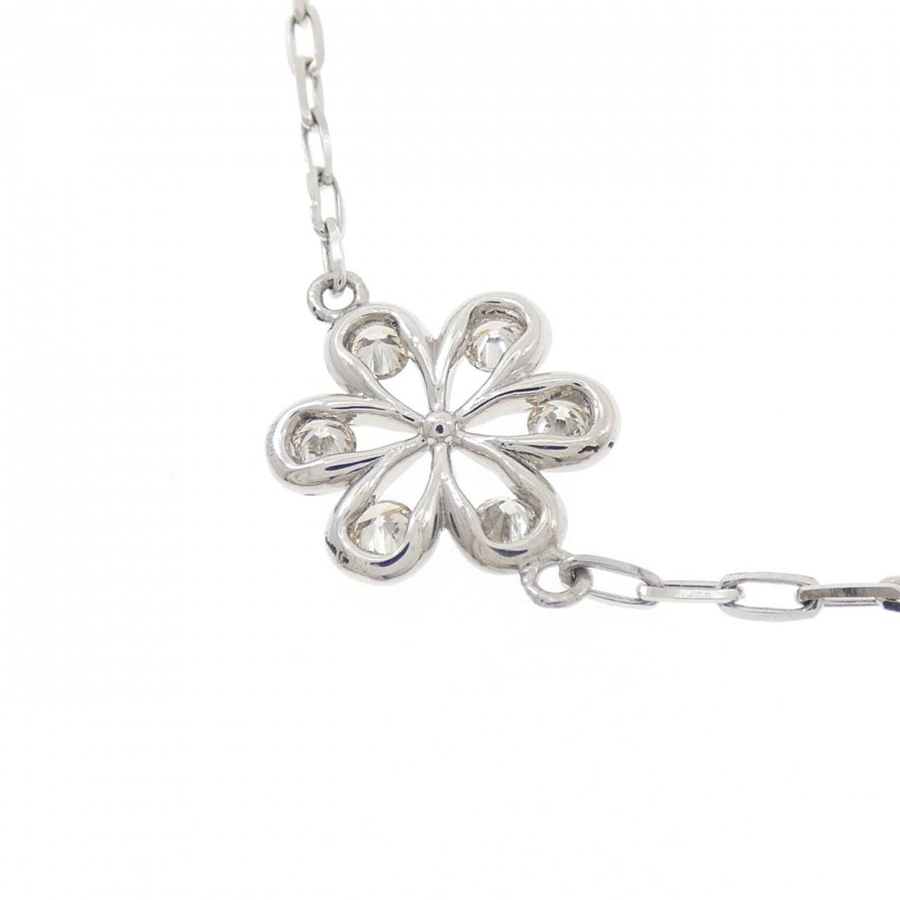 PT900/PT850 フラワー ダイヤモンド ネックレス