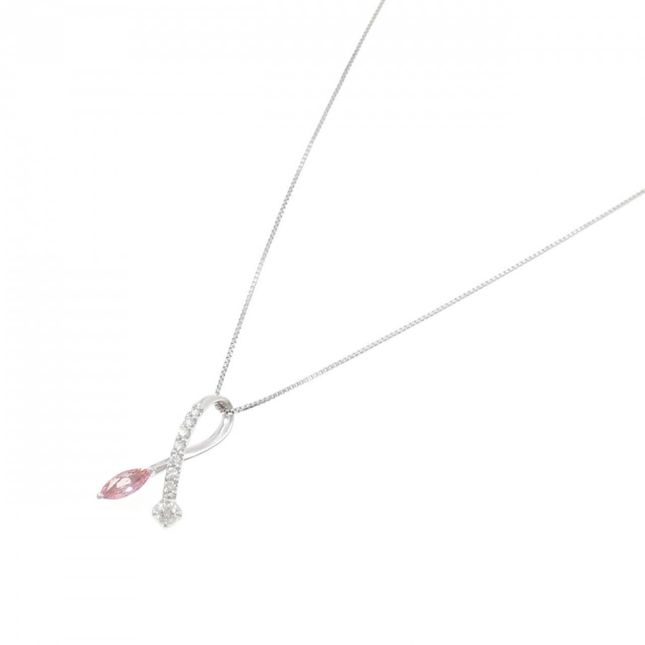 K18WG パパラチアサファイア ネックレス 0.431CT