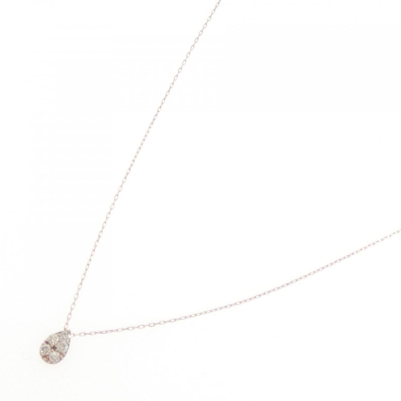 【新品】K10PG ダイヤモンド ネックレス 0.10CT