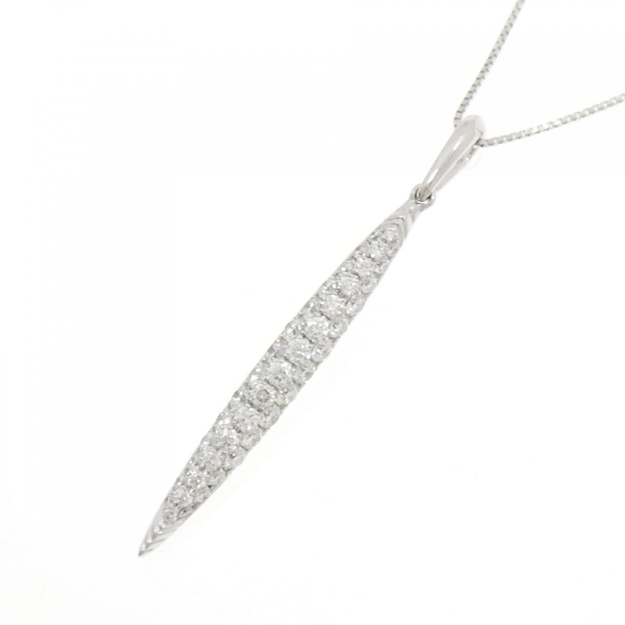 750WG/K18WG パヴェ ダイヤモンド ネックレス 1.10CT