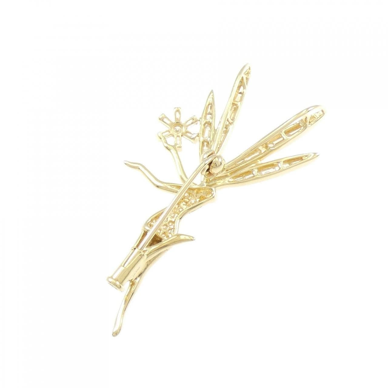 K18YG ダイヤモンド ブローチ 0.85CT