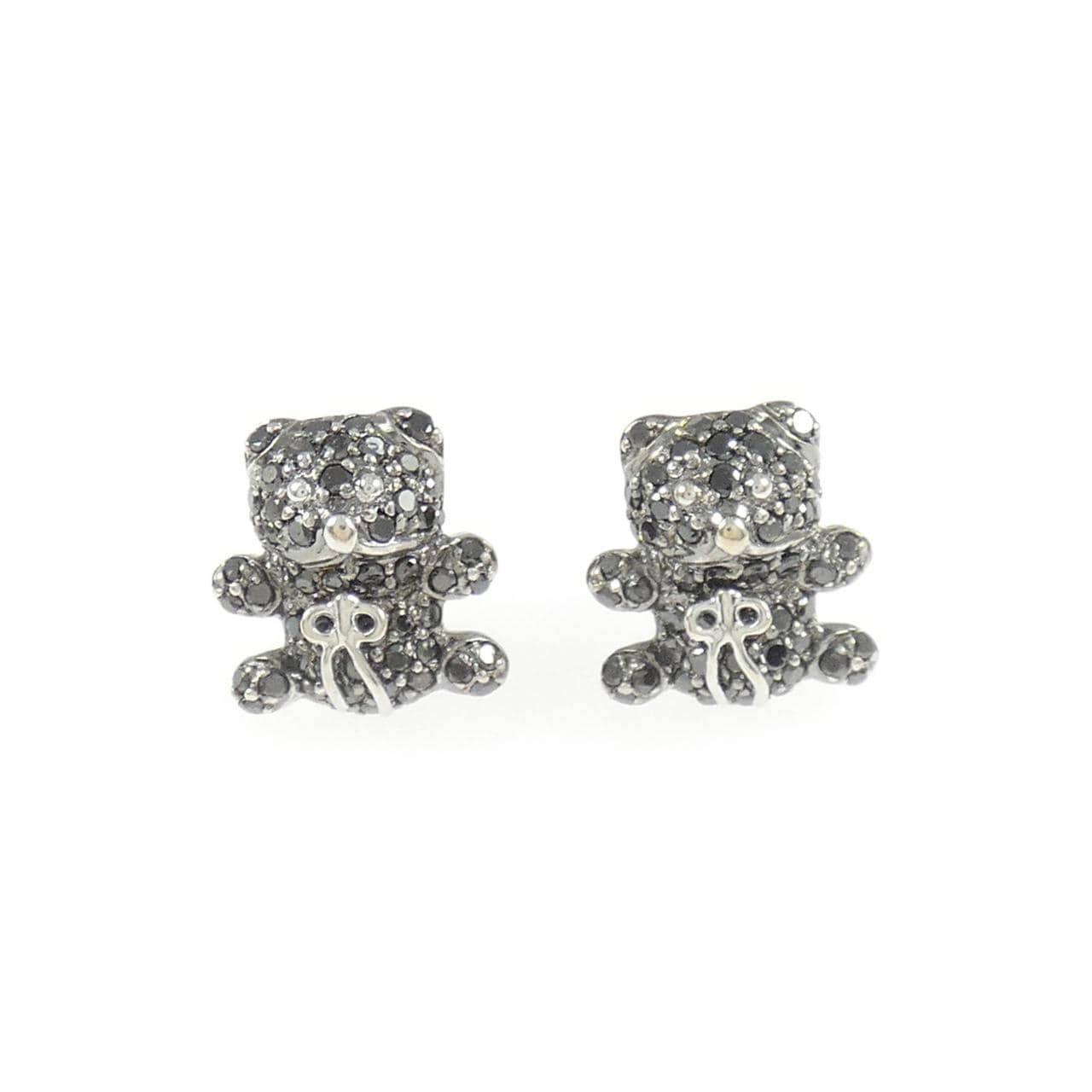 K18WG ベア ダイヤモンド ピアス 0.56CT