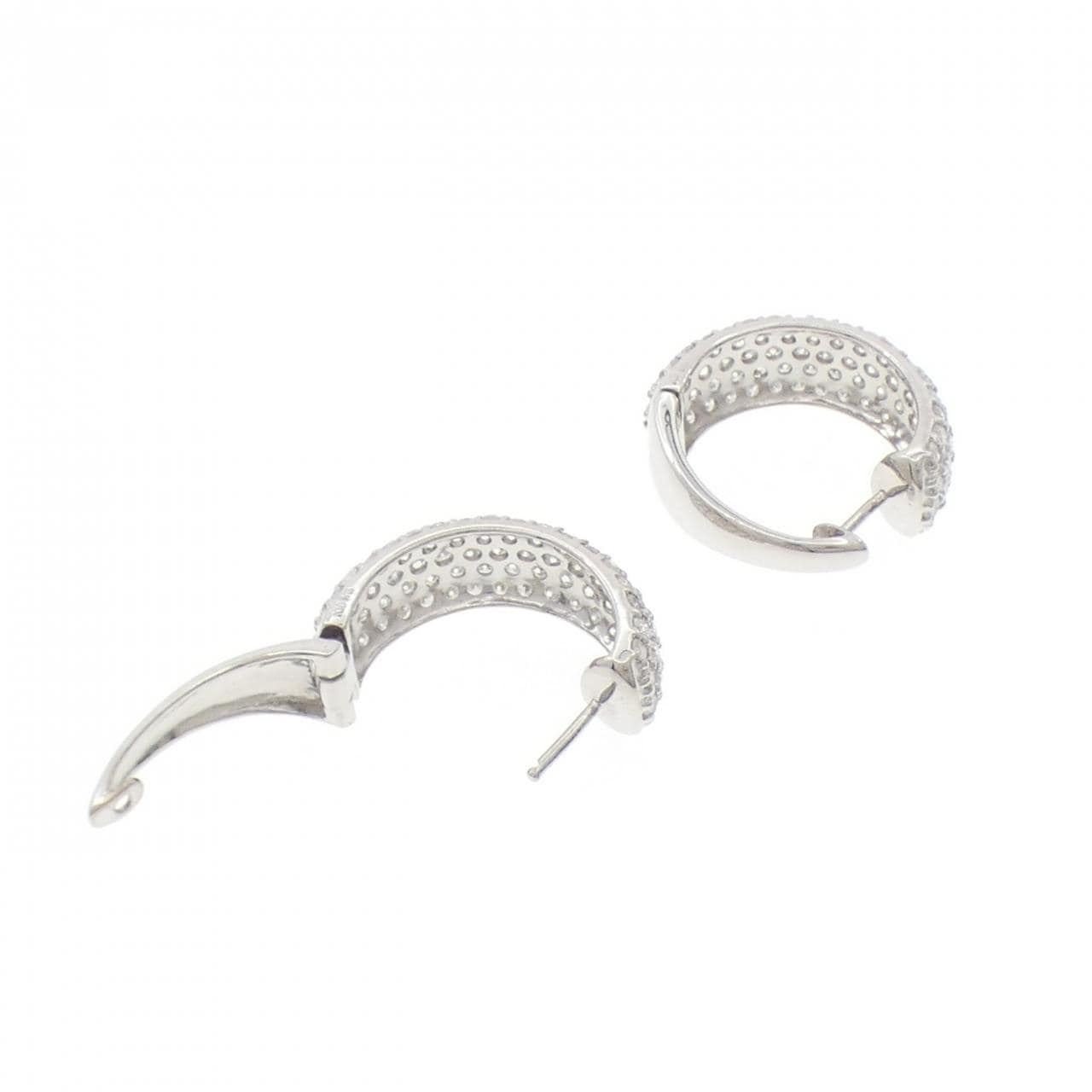 K18WG パヴェ ダイヤモンド ピアス 2.00CT