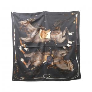 【未使用品】エルメス GRAND GALOP カレ エンブロイダリー 594311S スカーフ