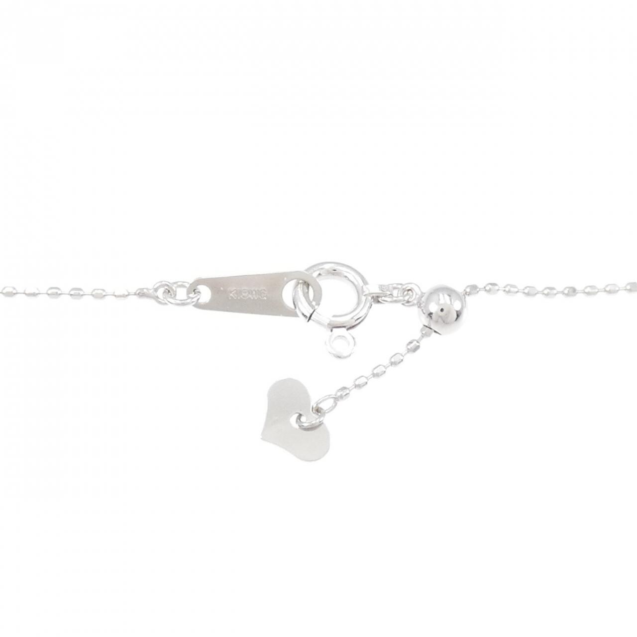 K18WG flower Diamond necklace 0.20CT