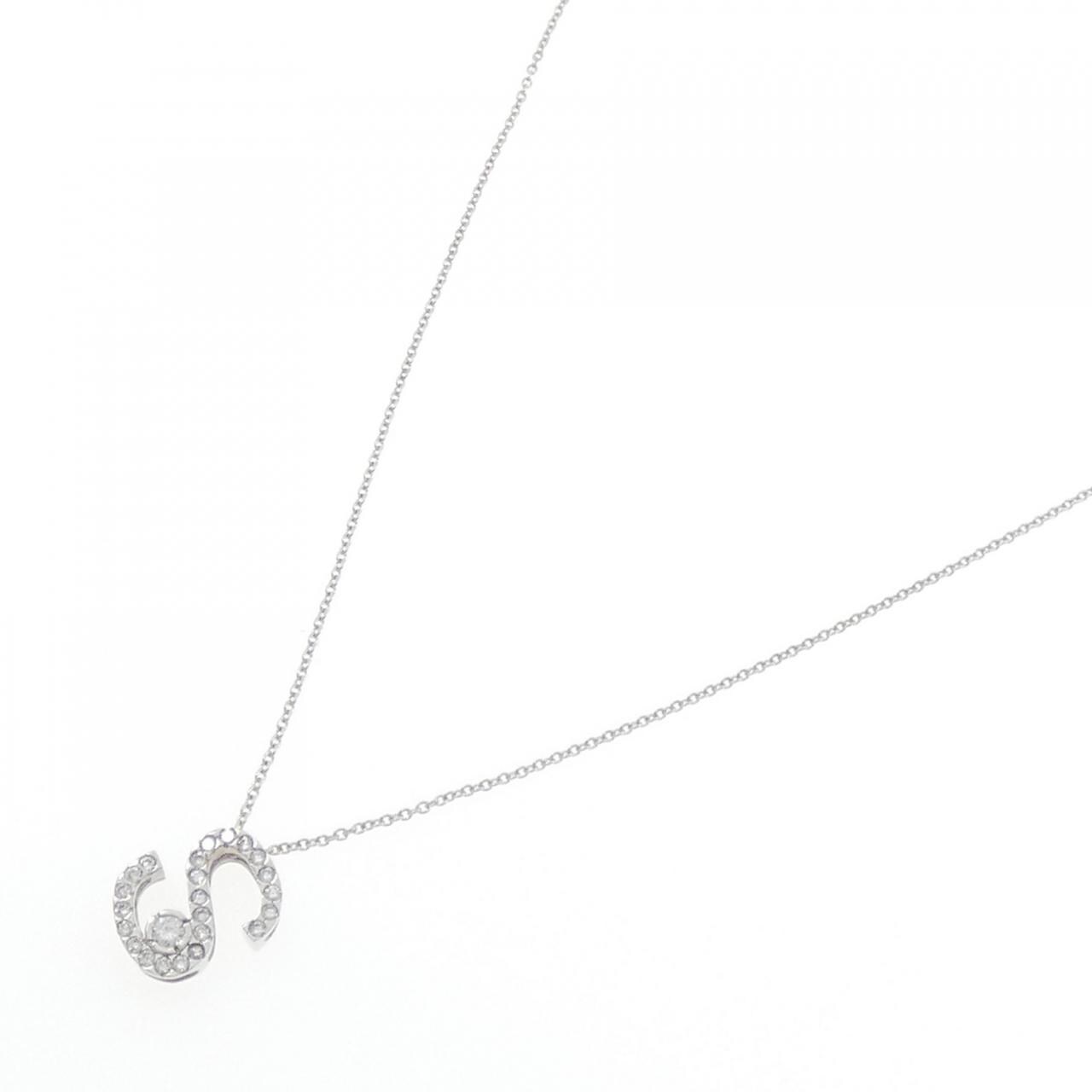 ダイヤモンド/0.25ct イニシャルE ネックレス K18WG I2746 ダイヤモンド/0.25ct イニシャルE ネックレス K18WG I2746