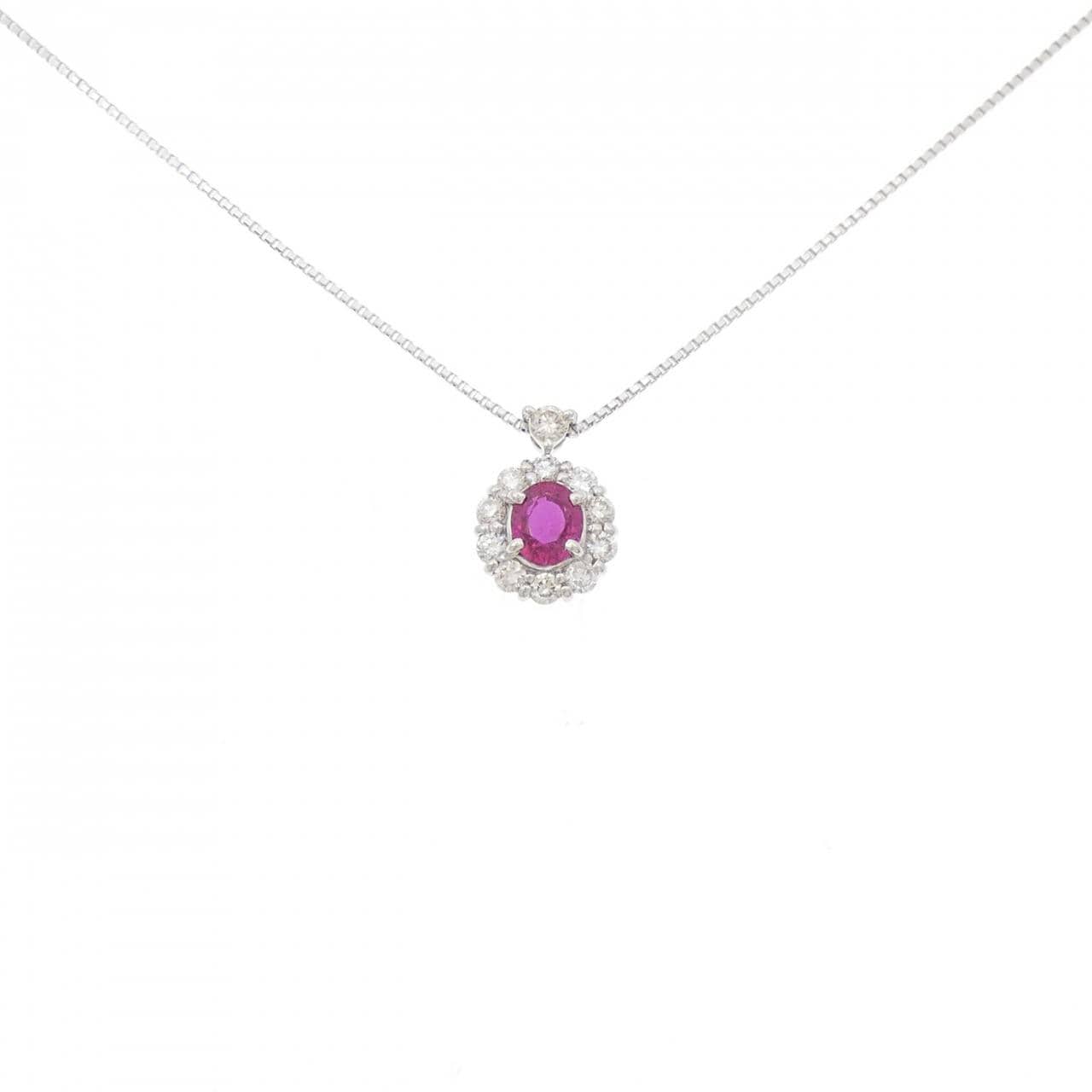 PT900/PT850 ルビー ネックレス 0.60CT