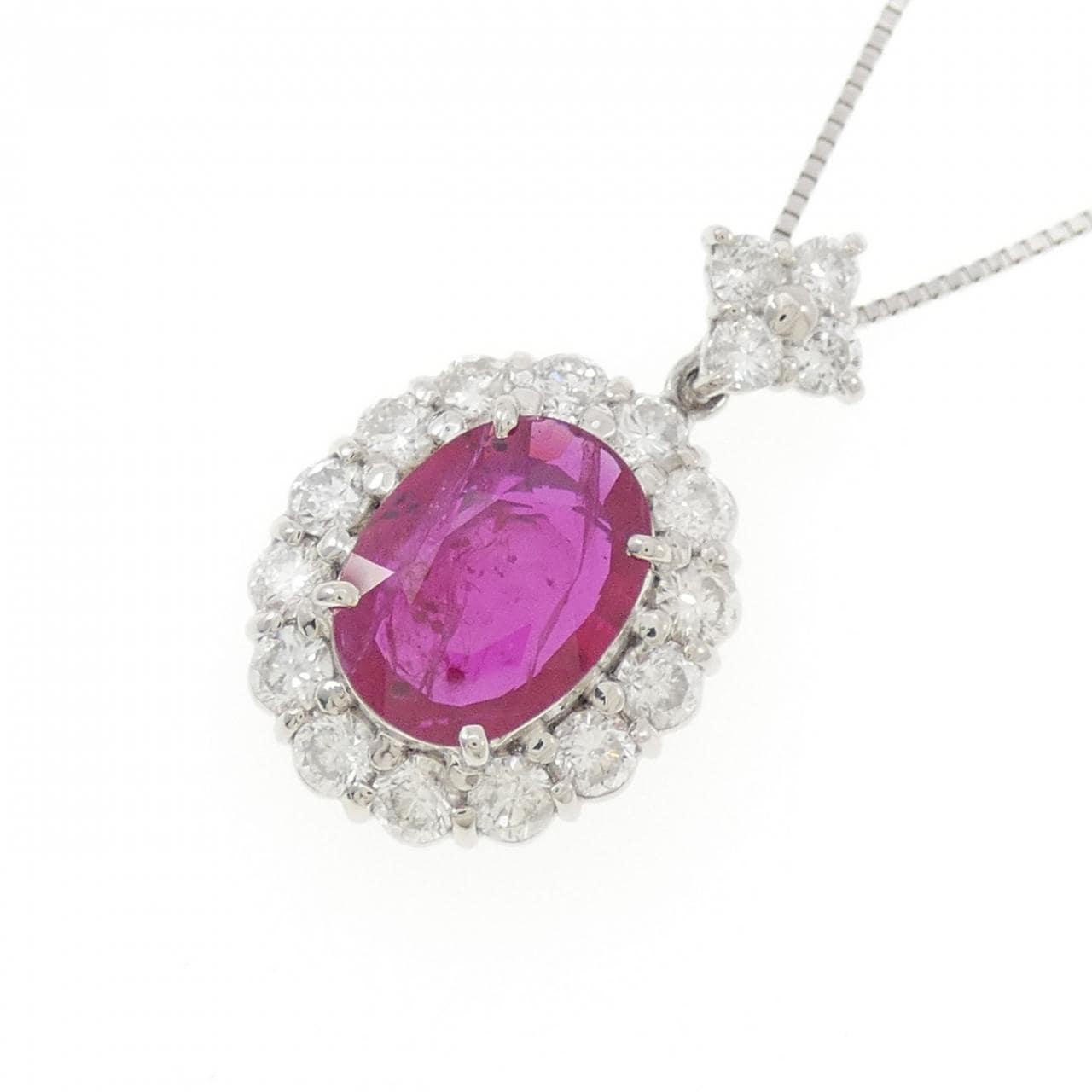 PT900/PT850 ルビー ネックレス 2.259CT モザンビーク産