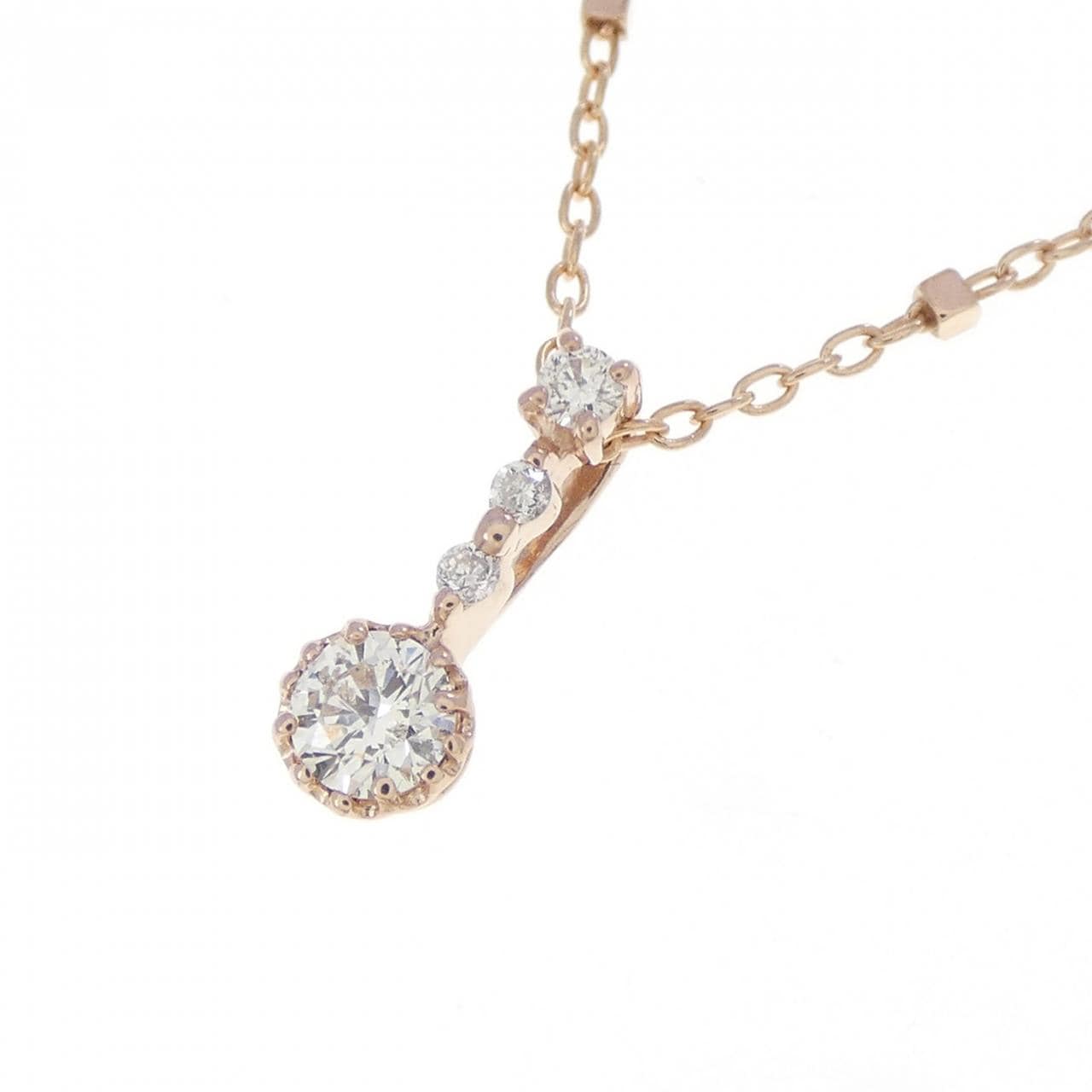 K10PG ダイヤモンド ネックレス 0.14CT