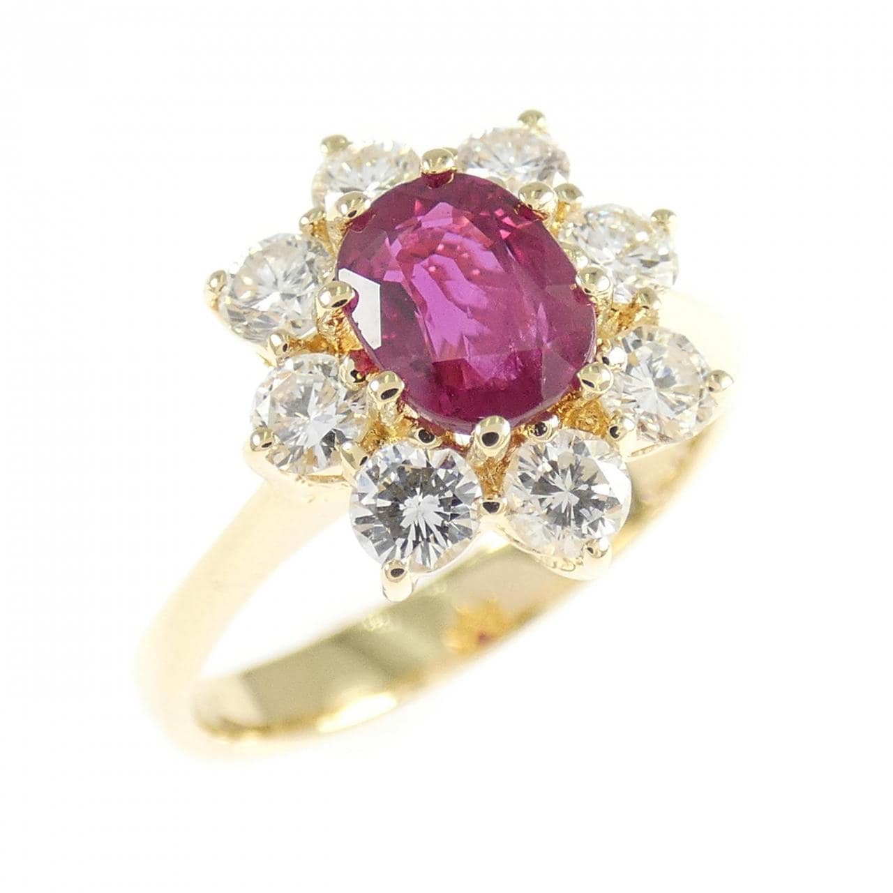 K18YG ルビー リング 0.88CT