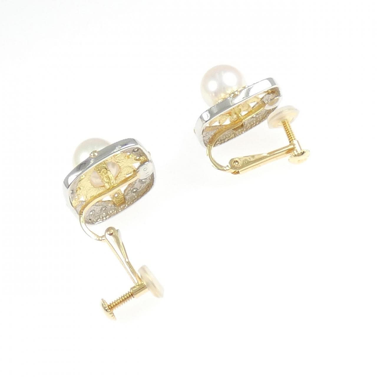 K18YG/PT900 アコヤパール イヤリング 8.3mm