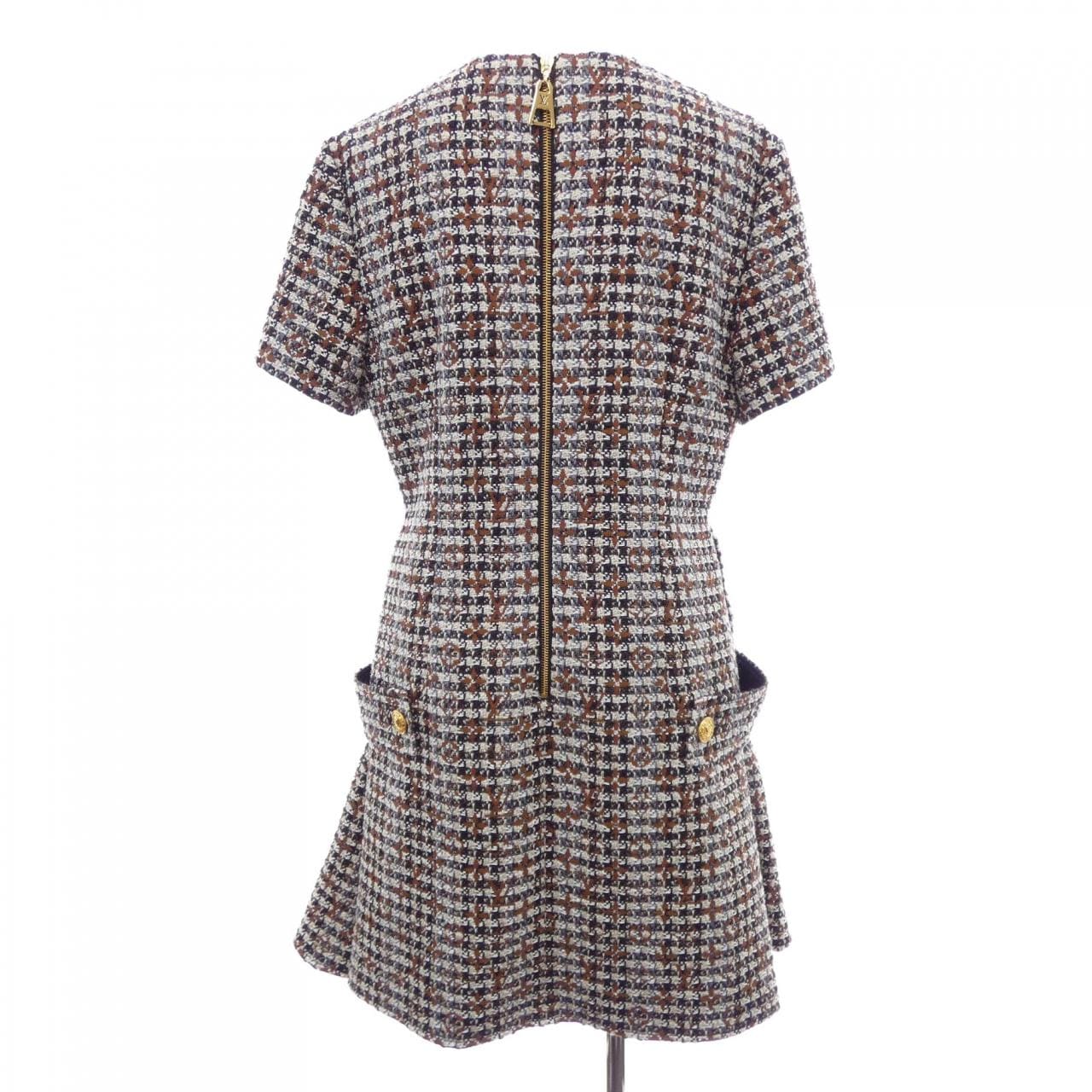 ルイヴィトン LOUIS VUITTON モノグラムツイードスケータードレス FNDR50JM9 ワンピース