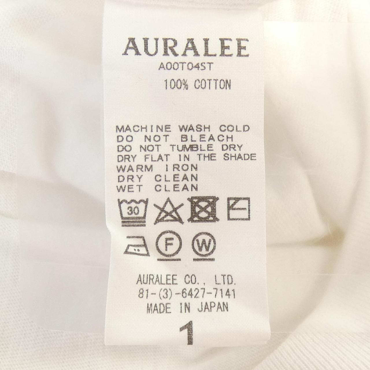 オーラリー AURALEE A00T04ST Tシャツ