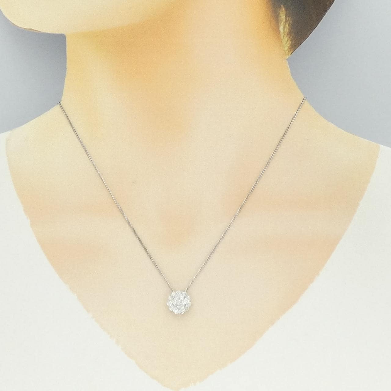 K18WG ダイヤモンド ネックレス 0.70CT
