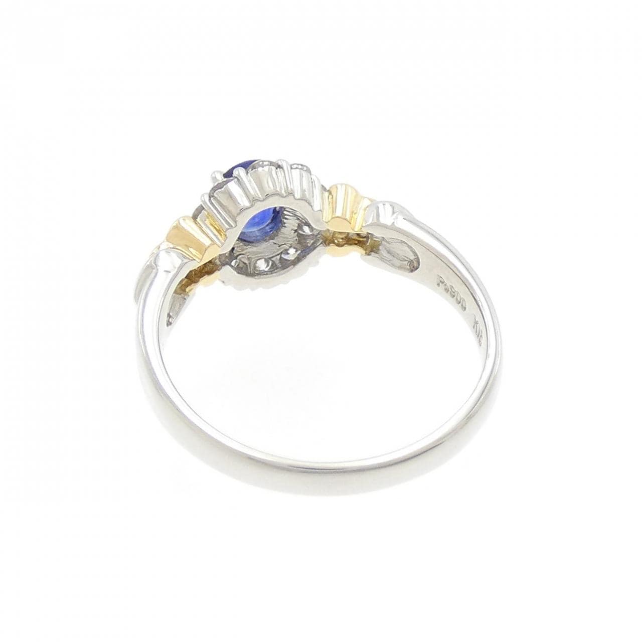 PT900/K18YG藍寶石戒指0.45CT