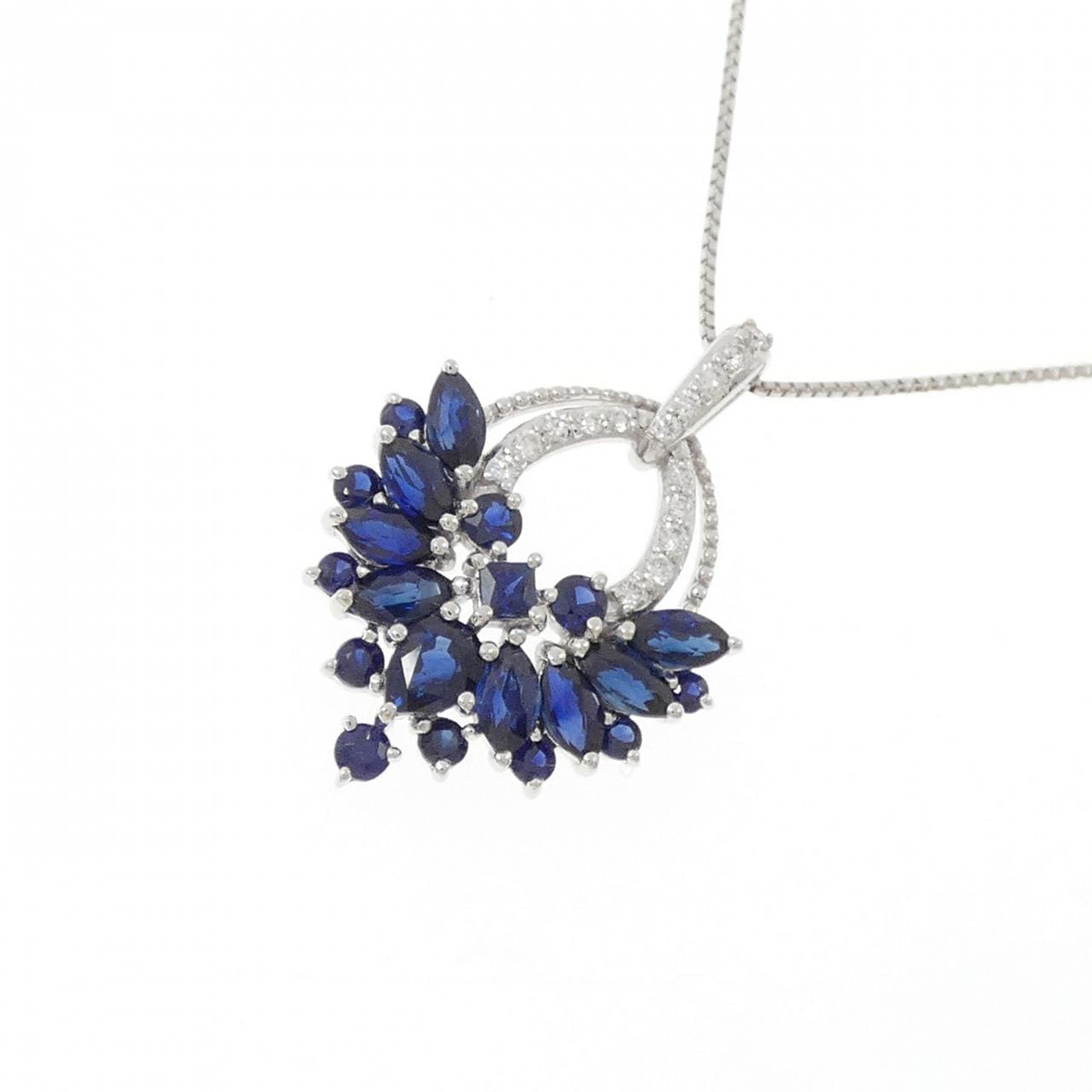 K18WG サファイヤ ネックレス 1.20CT