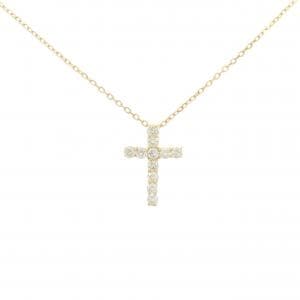 K18YG クロス ダイヤモンド ネックレス 0.23CT