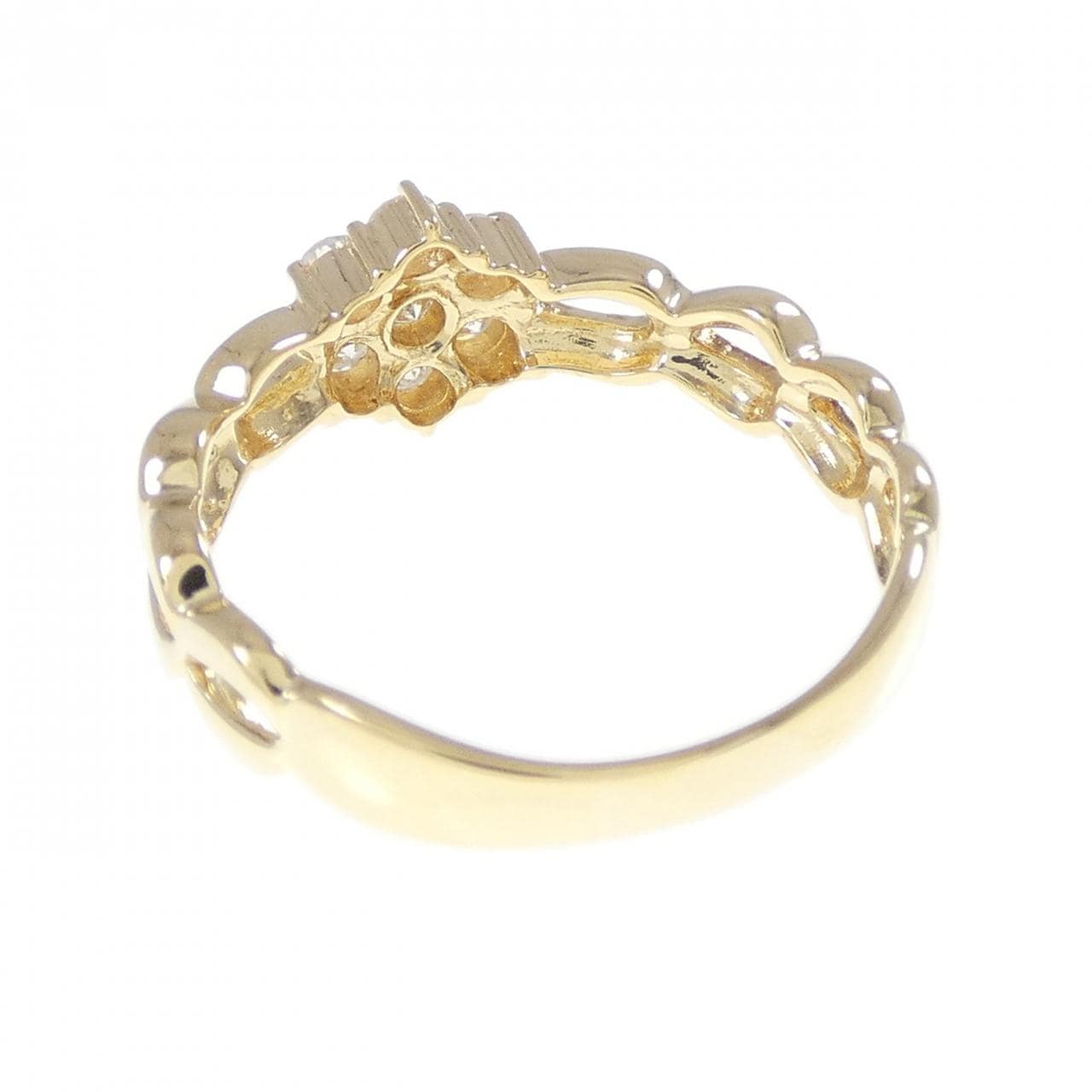 K18YG フラワー ダイヤモンド リング 0.30CT