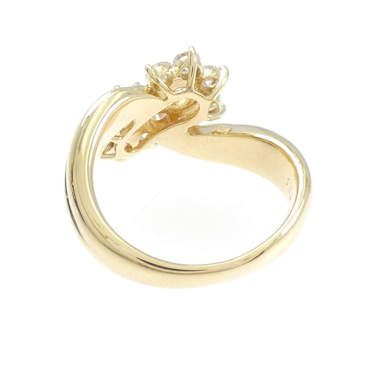 K18YG フラワー ダイヤモンド リング 1.00CT