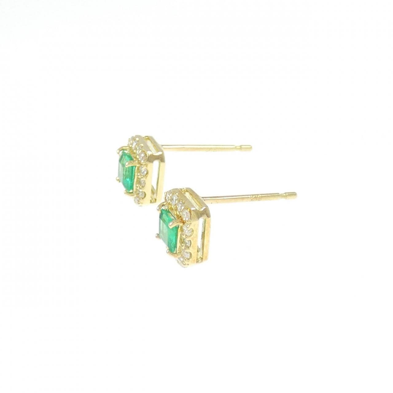 【新品】K18YG エメラルド ピアス 0.27CT