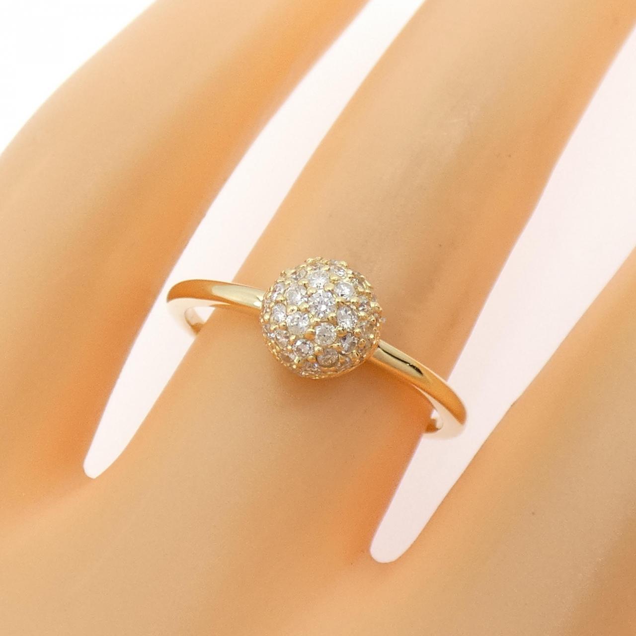 【リメイク】K18YG パヴェ ダイヤモンド リング 0.30CT